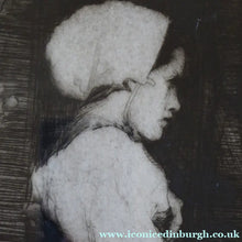 Load image into Gallery viewer, William Lee Hankey Etching Drypoint The Prayer Breton Peasant Girl
