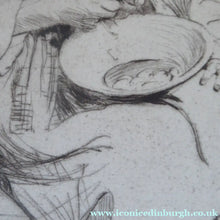 Load image into Gallery viewer, Original Pencil Signed Etching: William Lee Hankey. Preparing the Meal; 1920s
