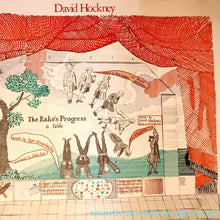 Load image into Gallery viewer, 1980s DAVID HOCKNEY "A Rake's Progress" Poster for "An Exhibition of Costume Drawings at the Ashmolean Museum"
