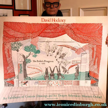 Load image into Gallery viewer, 1980s DAVID HOCKNEY "A Rake's Progress" Poster for "An Exhibition of Costume Drawings at the Ashmolean Museum"
