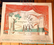 Load image into Gallery viewer, 1980s DAVID HOCKNEY "A Rake's Progress" Poster for "An Exhibition of Costume Drawings at the Ashmolean Museum"

