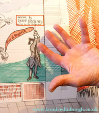 Load image into Gallery viewer, 1980s DAVID HOCKNEY "A Rake's Progress" Poster for "An Exhibition of Costume Drawings at the Ashmolean Museum"
