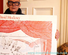 Load image into Gallery viewer, 1980s DAVID HOCKNEY "A Rake's Progress" Poster for "An Exhibition of Costume Drawings at the Ashmolean Museum"

