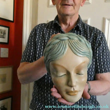 Load image into Gallery viewer, Art Deco 1930s Wall Mask G. Leonardi Hollywood Glamour Marlene Dietrich Style Portrai
