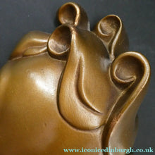 Load image into Gallery viewer, Art Deco 1930s Wall Mask G. Leonardi Golden Lady's Head Wall Mask
