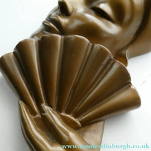 Load image into Gallery viewer, Art Deco 1930s Wall Mask G. Leonardi Golden Lady's Head Wall Mask
