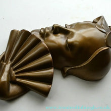 Load image into Gallery viewer, Art Deco 1930s Wall Mask G. Leonardi Golden Lady's Head Wall Mask
