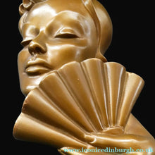 Load image into Gallery viewer, Art Deco 1930s Wall Mask G. Leonardi Golden Lady's Head Wall Mask

