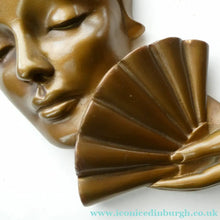 Load image into Gallery viewer, Art Deco 1930s Wall Mask G. Leonardi Golden Lady's Head Wall Mask

