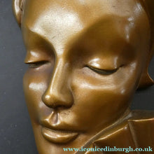 Load image into Gallery viewer, Art Deco 1930s Wall Mask G. Leonardi Golden Lady's Head Wall Mask
