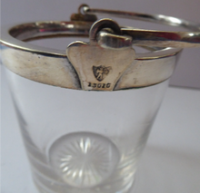 Load image into Gallery viewer, Antique SILVER PLATE Miniature Ice Pail by John Grinsell. English Glass with Plates Rim Mount &amp; Handle
