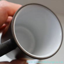 Load image into Gallery viewer, PAIR of 1980s Hornsea MIDAS PATTERN Espresso Cups and Saucers. 22ct Gold on Matt Black
