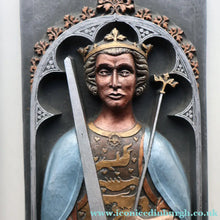 Load image into Gallery viewer, Pair of ALPHA STUDIOS Plaster DANISH ROYALTY Plaques. Rare Vintage 1970s Pair of Medieval Style Wall Plaques
