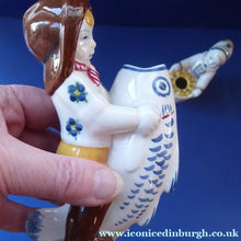 Load image into Gallery viewer, ALUMINIA Royal Copenhagen 1940s Child Welfare Figurine, Signed JUS. Pair Boy Carrying Fish &amp; Girl Carrying a Creel

