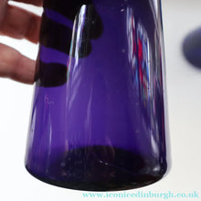 Load image into Gallery viewer, Fine Pair of Hand Blown ANTIQUE Hyacinth Bulb Vases  (Bristol Blue and Amethyst Glass)
