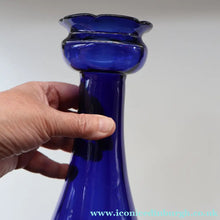 Load image into Gallery viewer, Fine Pair of Hand Blown ANTIQUE Hyacinth Bulb Vases  (Bristol Blue and Amethyst Glass)
