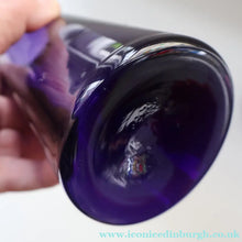 Load image into Gallery viewer, Fine Pair of Hand Blown ANTIQUE Hyacinth Bulb Vases  (Bristol Blue and Amethyst Glass)
