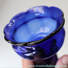 Load image into Gallery viewer, Fine Pair of Hand Blown ANTIQUE Hyacinth Bulb Vases  (Bristol Blue and Amethyst Glass)
