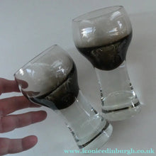 Load image into Gallery viewer, PAIR of Caithness CANISBAY LARGE Peat Coloured Wine Glasses. Space Age Shape. 5 1/4 inches in height

