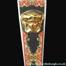 Load image into Gallery viewer, PAIR of Decorative Rosenthal VERSACE MEDUSA Candlesticks. 8 1/4 inches
