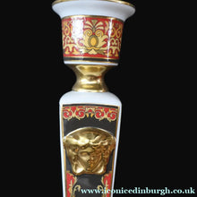 Load image into Gallery viewer, PAIR of Decorative Rosenthal VERSACE MEDUSA Candlesticks. 8 1/4 inches
