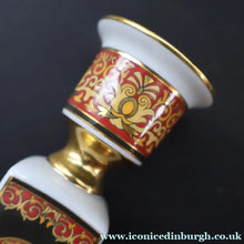 Load image into Gallery viewer, PAIR of Decorative Rosenthal VERSACE MEDUSA Candlesticks. 8 1/4 inches

