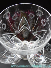 Load image into Gallery viewer, PAIR of EDINBURGH CRYSTAL 1940s Claret Glasses. Each with stylish Older Thistle and Flowers Pattern - Scottish Glass
