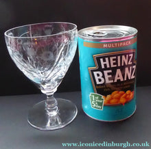 Load image into Gallery viewer, PAIR of EDINBURGH CRYSTAL 1940s Claret Glasses. Each with stylish Older Thistle and Flowers Pattern - Scottish Glass
