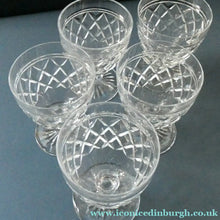 Load image into Gallery viewer, PAIR of EDINBURGH CRYSTAL Gin &amp; Tonic Glasses. With Old 1920s Edinburgh &amp; Leith Etched Mark
