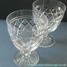 Load image into Gallery viewer, PAIR of EDINBURGH CRYSTAL Gin &amp; Tonic Glasses. With Old 1920s Edinburgh &amp; Leith Etched Mark
