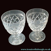 Load image into Gallery viewer, PAIR of EDINBURGH CRYSTAL Gin &amp; Tonic Glasses. With Old 1920s Edinburgh &amp; Leith Etched Mark
