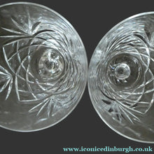 Load image into Gallery viewer, Pair of EDINBURGH CRYSTAL Small Wine OBAN Glasses. SIGNED Height 5 inches
