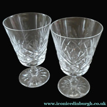 Load image into Gallery viewer, Pair of EDINBURGH CRYSTAL Small Wine OBAN Glasses. SIGNED Height 5 inches
