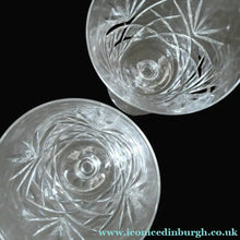 Load image into Gallery viewer, Pair of EDINBURGH CRYSTAL Small Wine OBAN Glasses. SIGNED Height 5 inches
