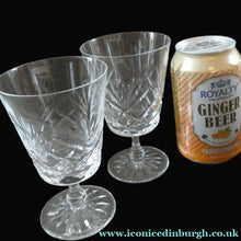 Load image into Gallery viewer, Pair of EDINBURGH CRYSTAL Small Wine OBAN Glasses. SIGNED Height 5 inches
