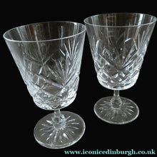 Load image into Gallery viewer, Pair of EDINBURGH CRYSTAL Small Wine OBAN Glasses. SIGNED Height 5 inches
