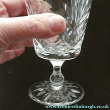Load image into Gallery viewer, Pair of EDINBURGH CRYSTAL Small Wine OBAN Glasses. SIGNED Height 5 inches
