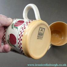 Load image into Gallery viewer, PAIR of Large Irish Ceramic Mugs by Nicholas Mosse. Spongeware Red Apples Design
