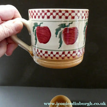 Load image into Gallery viewer, PAIR of Large Irish Ceramic Mugs by Nicholas Mosse. Spongeware Red Apples Design
