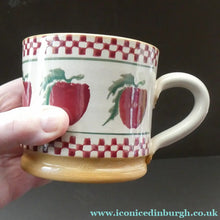 Load image into Gallery viewer, PAIR of Large Irish Ceramic Mugs by Nicholas Mosse. Spongeware Red Apples Design
