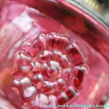Load image into Gallery viewer, Pair of Miniature VICTORIAN Cranberry and Opaline White Milk Glass Miniature Oil or Kerosene Lamps
