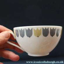 Load image into Gallery viewer, RARE Vintage 1950s MARIANNE WESTMAN Trio Large Coffee Cup, Saucer and Side Plate by Rörstrand Sweden. "PARTY" Pattern
