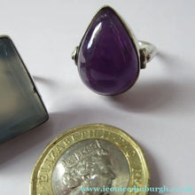 Load image into Gallery viewer, Vintage 925 Solid Silver Ring Flower Head with Amethyst Crystals UK Size O
