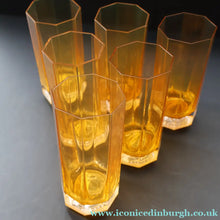 Load image into Gallery viewer, PAIR: Rosenthal Versace MEDUSA Limiere Rhapsody Amber Tall Highball Glasses

