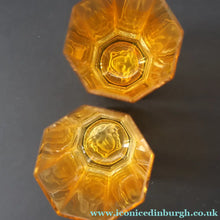 Load image into Gallery viewer, PAIR: Rosenthal Versace MEDUSA Limiere Rhapsody Amber Tall Highball Glasses
