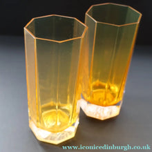 Load image into Gallery viewer, PAIR: Rosenthal Versace MEDUSA Limiere Rhapsody Amber Tall Highball Glasses
