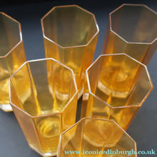 Load image into Gallery viewer, PAIR: Rosenthal Versace MEDUSA Limiere Rhapsody Amber Tall Highball Glasses
