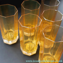 Load image into Gallery viewer, PAIR: Rosenthal Versace MEDUSA Limiere Rhapsody Amber Tall Highball Glasses
