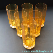 Load image into Gallery viewer, PAIR: Rosenthal Versace MEDUSA Limiere Rhapsody Amber Tall Highball Glasses

