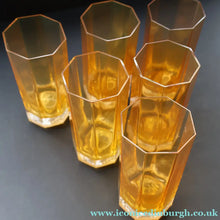 Load image into Gallery viewer, PAIR: Rosenthal Versace MEDUSA Limiere Rhapsody Amber Tall Highball Glasses
